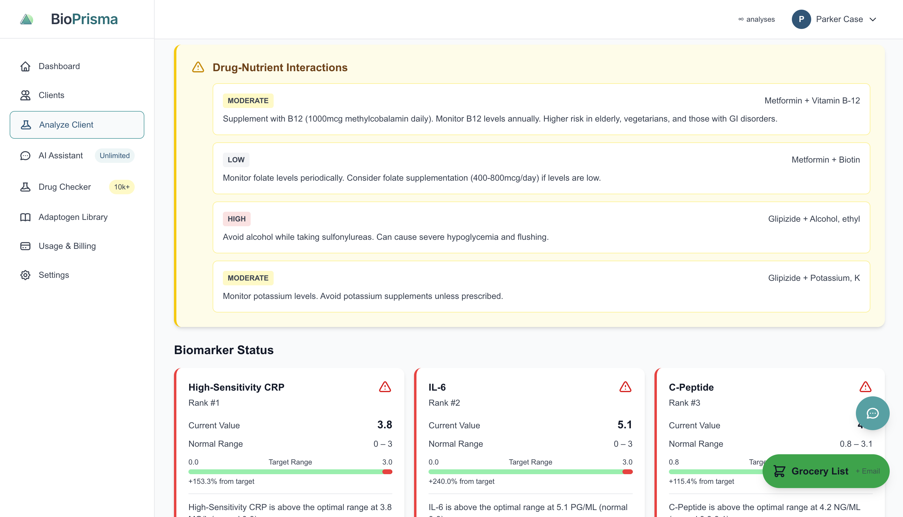 Biochemical Pathway Analysis